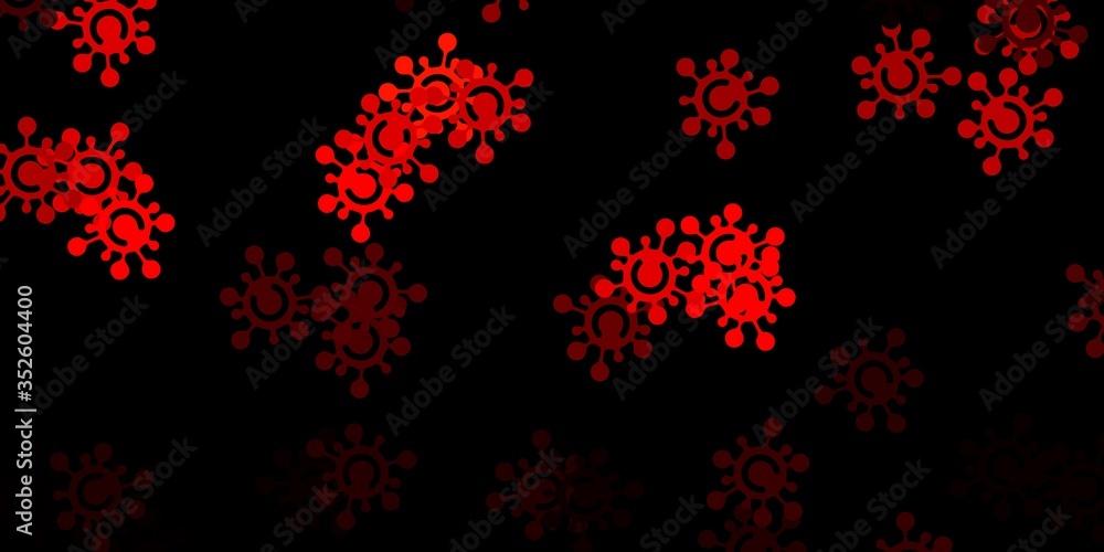 Dark orange vector background with covid-19 symbols. Dark orange vector background with covid-19 symbols.