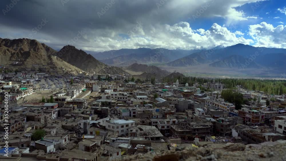 Leh Ladkah Cloudy Landscape in 4K, India Leh Ladkah Cloudy Landscape in 4K, India