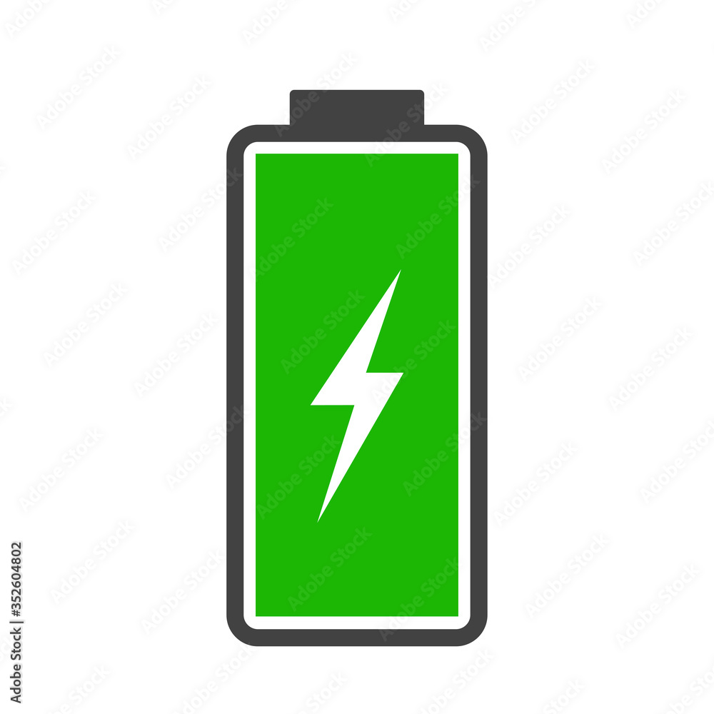 Battery charge level indicator bar icon, full, empty or loading on white for design, stock vector illustration Battery charge level indicator bar icon, full, empty or loading on white for design, stock vector illustration