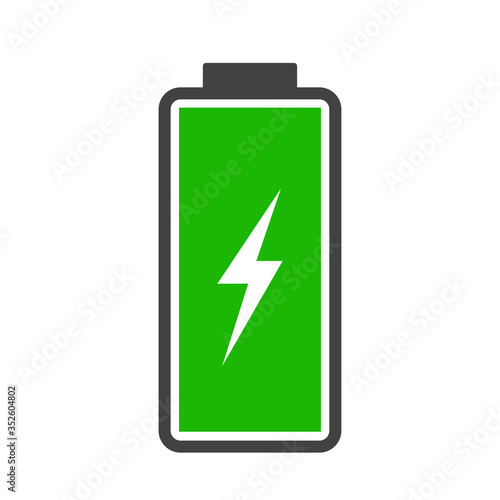 Battery charge level indicator bar icon, full, empty or loading on white for design, stock vector illustration