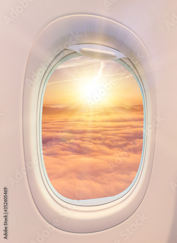 Airplane window view inside...