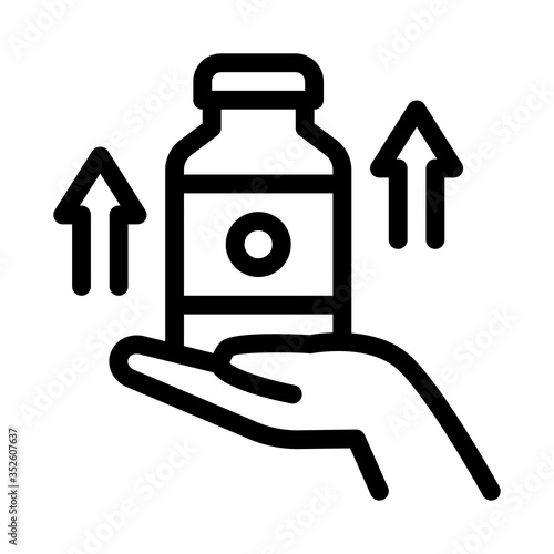 jar of vitamins to enhance immunity icon vector. jar of vitamins to enhance immunity sign. isolated contour symbol illustration