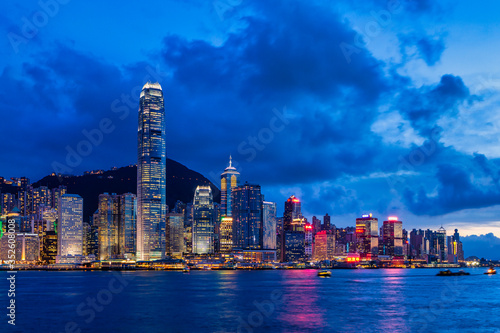 HONG KONG, CHINA - July 4, 2014: Hong Kong never goes to sleep, Hong Kong on July 4, 2014