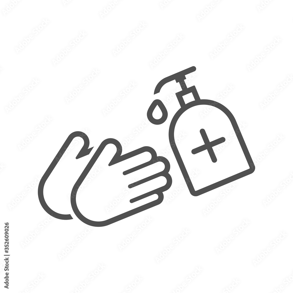 Sanitize your hands icon in flat style.Vector illustration. Sanitize your hands icon in flat style.Vector illustration.