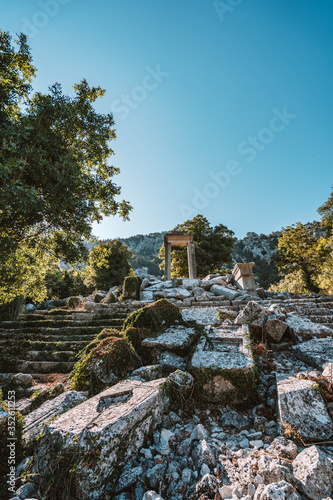 Termessos ancient city. Termessos is one of Antalya -Turkey's most outstanding archaeological sites. Termessos ancient city the amphitheatre. Turkey