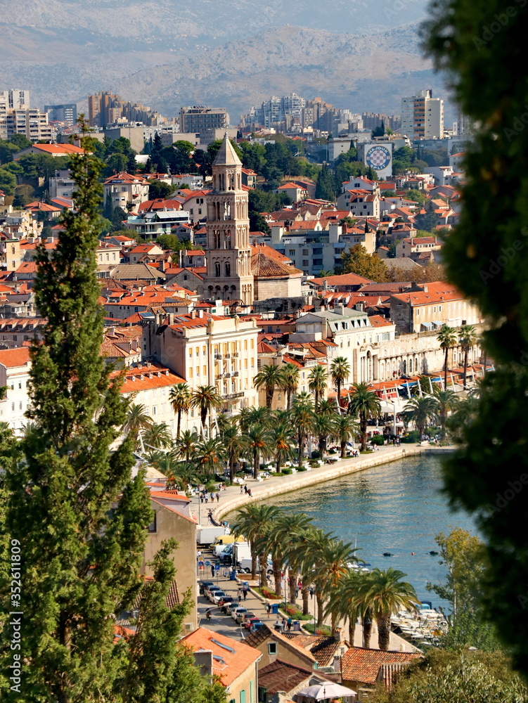 Beautiful view of the old town Split in Croatia
