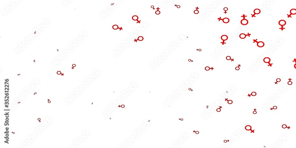 Light Red, Yellow vector texture with women's rights symbols. Light Red, Yellow vector texture with women's rights symbols.