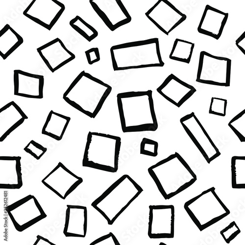 Pattern of triangular and square shapes.  Straight line drawn by hand. seamless texture.  Abstract shapes line.  Color vector  stock composition. Round shapes drawn by hand. 