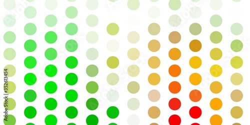 Fototapeta Naklejka Na Ścianę i Meble -  Light green, yellow vector pattern with spheres.