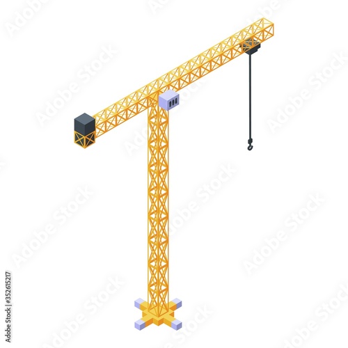 Construction crane icon. Isometric of construction crane vector icon for web design isolated on white background