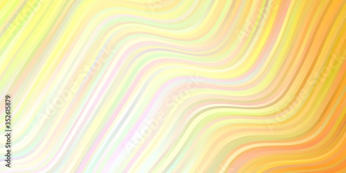 Light Orange vector pattern with curves. Brand new colorful illustration with bent lines. Pattern for ads  commercials.