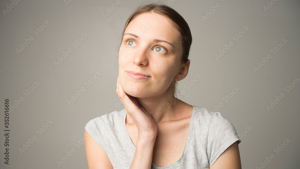 Young woman beauty face portrait Young woman beauty face portrait