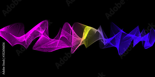 Abstract wavy lines modern vector background. Creative neon colors.
