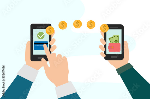 People sending and receiving money wireless with their cell phones