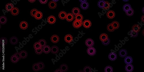 Dark blue  red vector pattern with coronavirus elements.