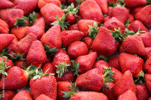 Full Frame Filled with perfectly Ripened Strawberries