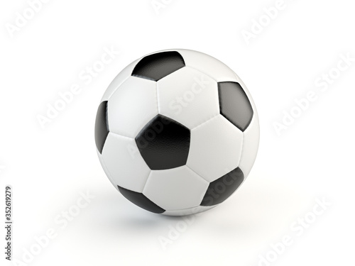 Black and white vintage style soccer ball isolated on white background