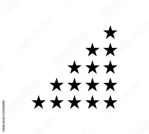 Stars rating with 5 position. Feedback concept. Concumer rating. Eps10