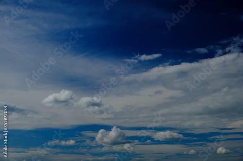 blue sky with clouds at noon