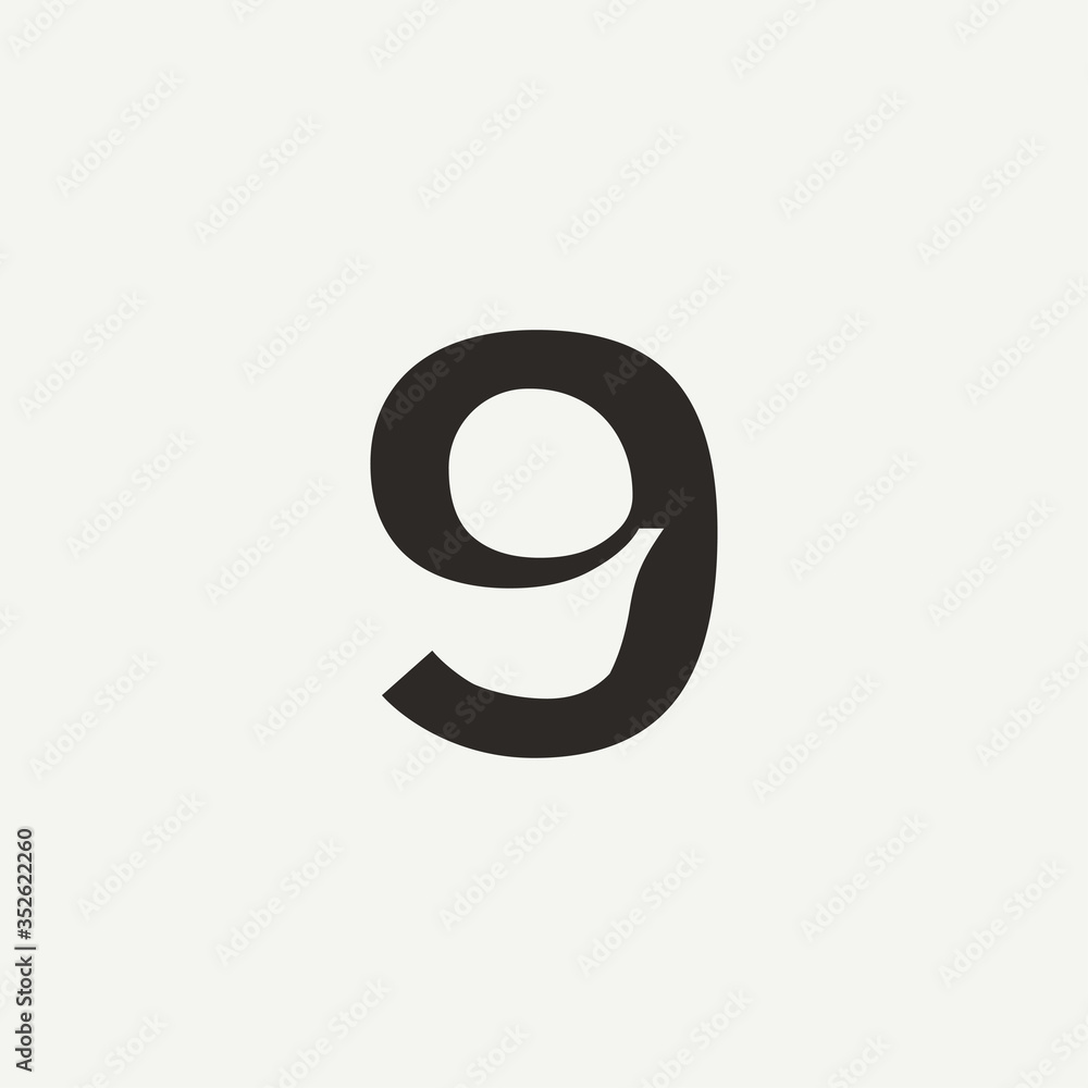 9 monogram. Abstract letter 9 logo design. Filled creative symbol. Logo branding. Universal vector icon - Vector 9 monogram. Abstract letter 9 logo design. Filled creative symbol. Logo branding. Universal vector icon - Vector