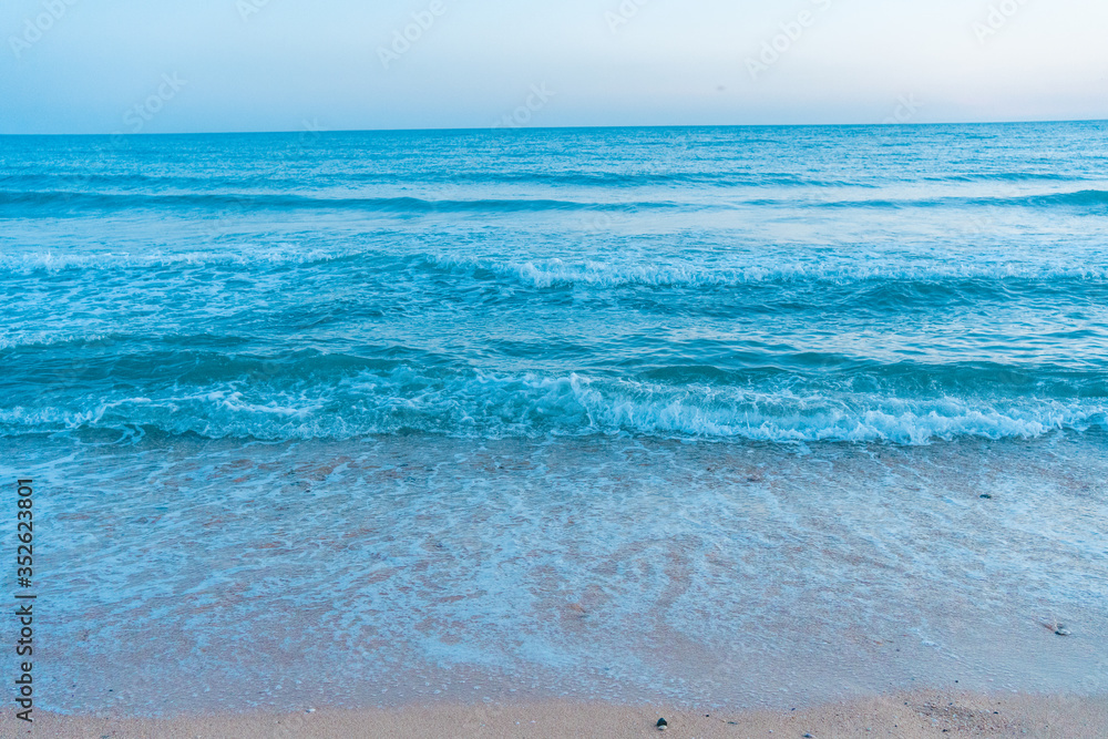 Obraz premium Ocean natural beach outdoors background.