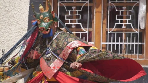 LADAKH,INDIA-19/06/2018: Yuru Kabgyat Festival in Ladakh,  dancing of Tibetan lamas