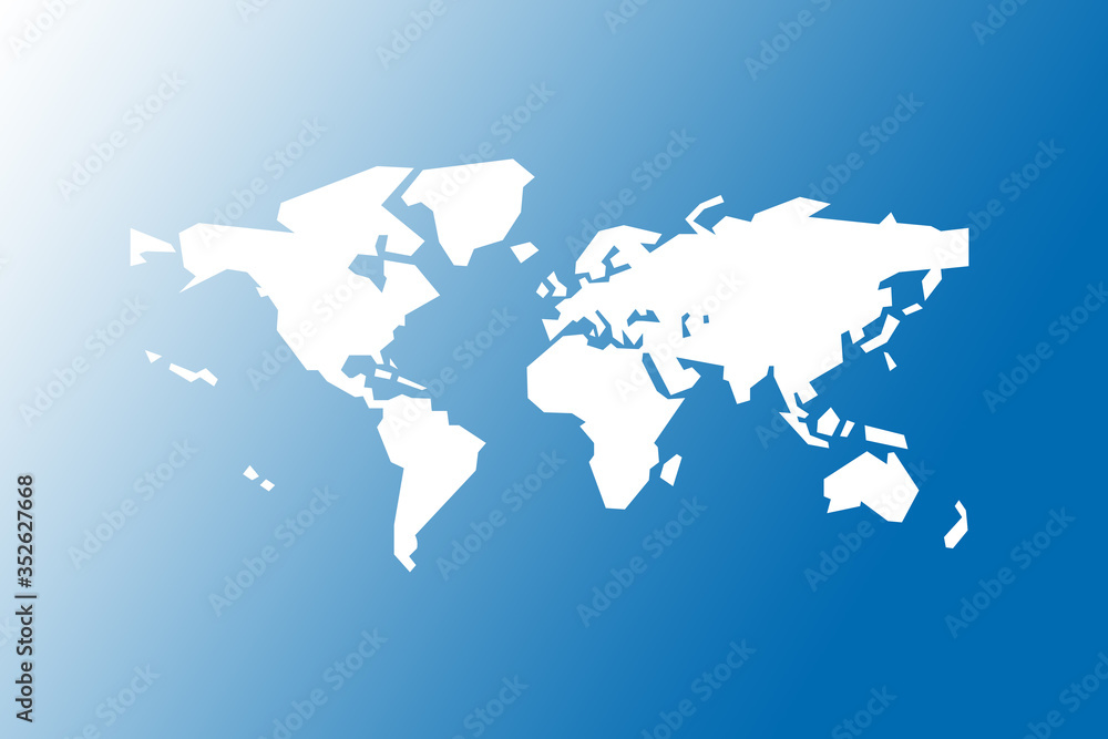 Obraz premium Landkarte der Erde vor einem blauen Hintergrund