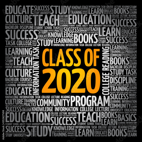 CLASS OF 2020 word cloud collage, education concept background