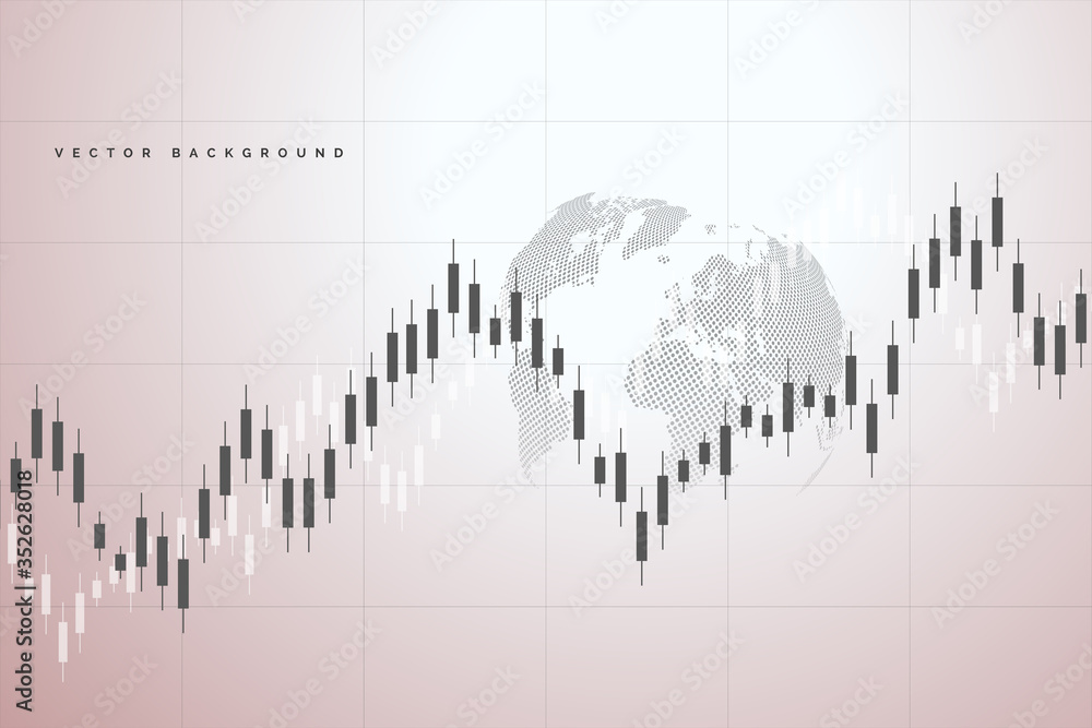 Stock market graph or forex trading chart for business and financial concepts, reports and investment . Vector illustration Stock market graph or forex trading chart for business and financial concepts, reports and investment . Vector illustration