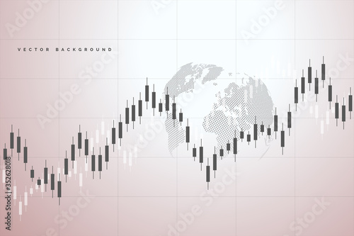 Stock market graph or forex trading chart for business and financial concepts, reports and investment . Vector illustration