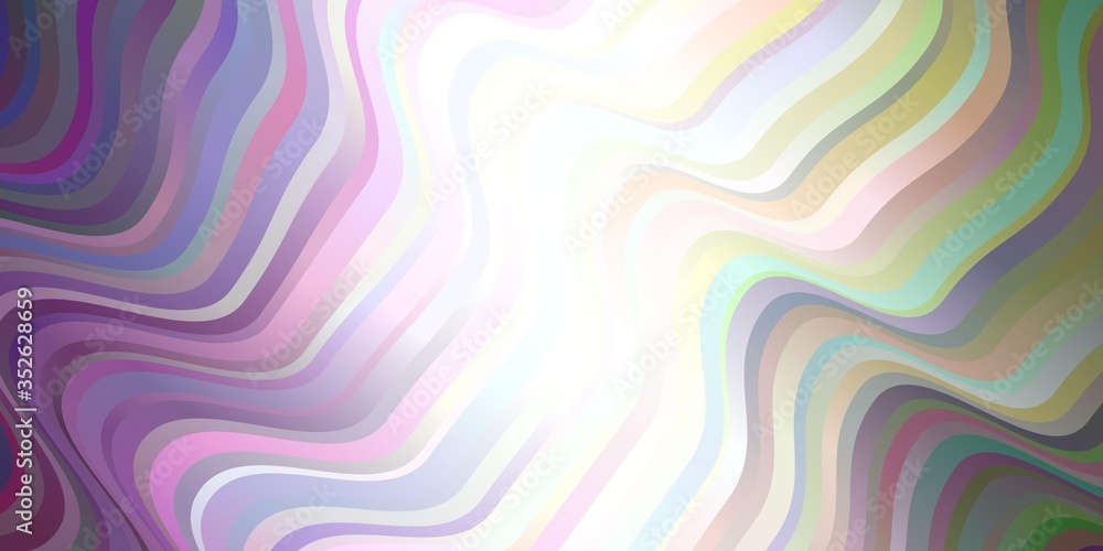 Obraz premium Light Pink, Green vector background with bent lines.