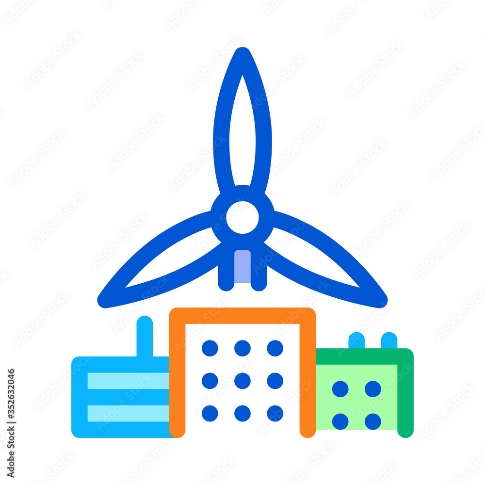 wind energy residential technology icon vector. wind energy residential technology sign. color symbol illustration wind energy residential technology icon vector. wind energy residential technology sign. color symbol illustration