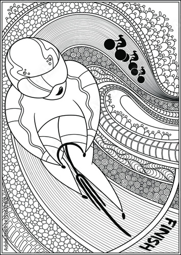 Cycling racer. Poster on a bicycle theme.