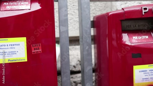 Wallpaper Mural Red mailbox for sending letters. Mailbox for sending correspondence. Post office Torontodigital.ca