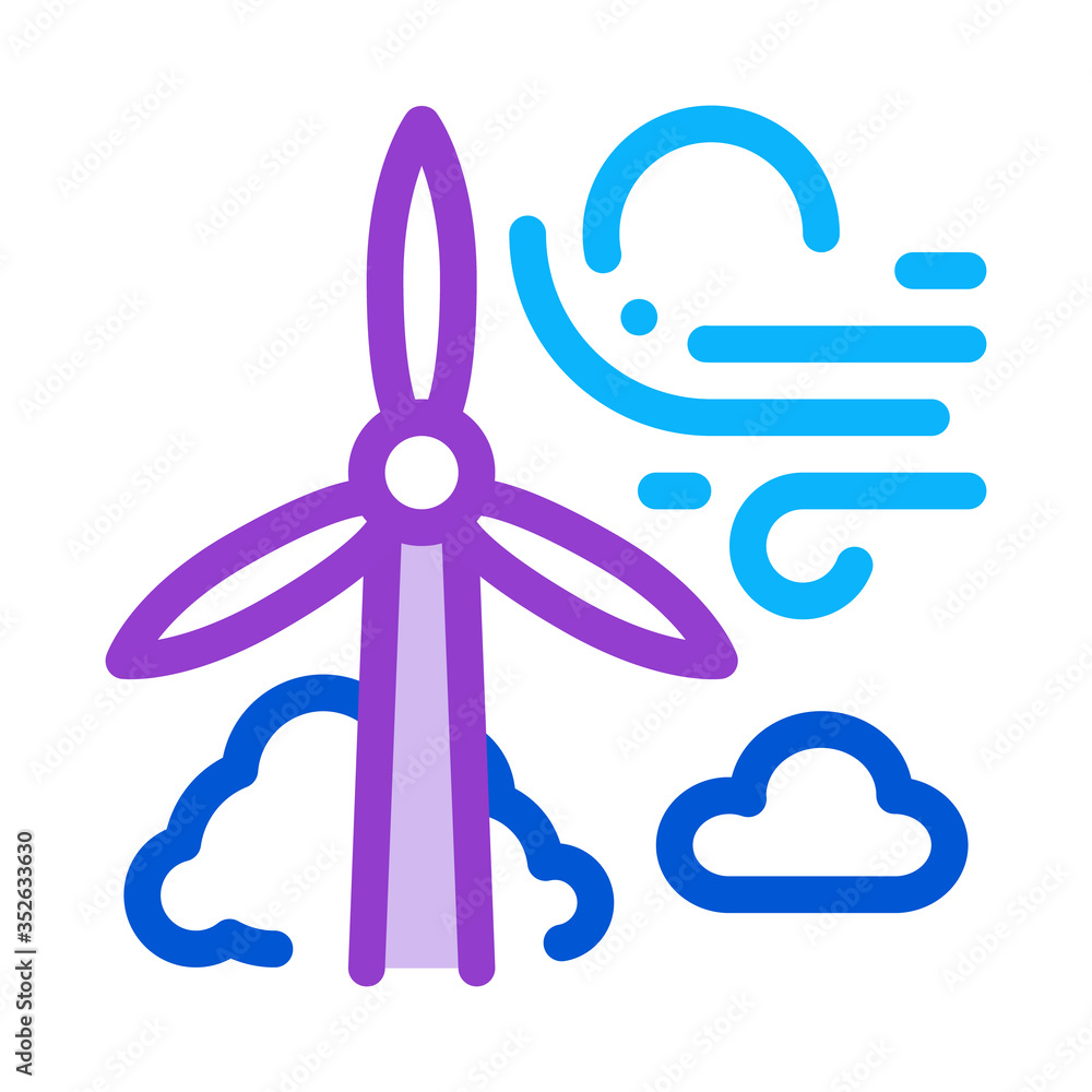 high wind energy mill icon vector. high wind energy mill sign. color symbol illustration high wind energy mill icon vector. high wind energy mill sign. color symbol illustration