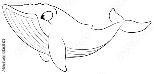 Niedlicher Buckelwal - Vektor-Illustration