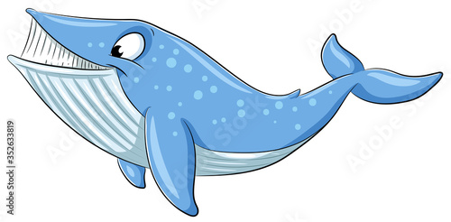 Niedlicher Blauwal - Vektor-Illustration