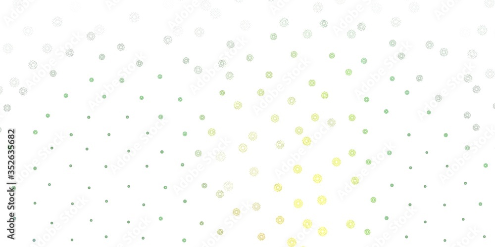 Light green, red vector natural artwork with flowers.