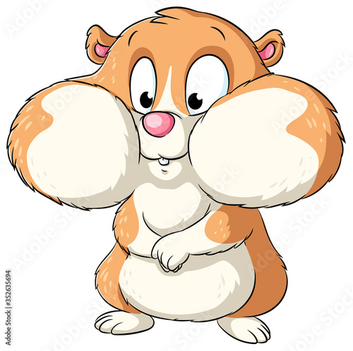 Niedlicher Hamster mit vollen Hamsterbacken- Vektor-Illustration