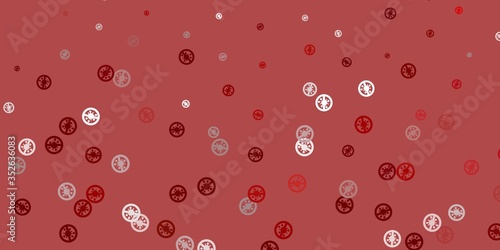 Light pink  red vector template with flu signs.