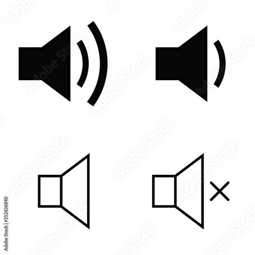 audio icon. Speaker symbol. Volume up and down icon drawing by illustration