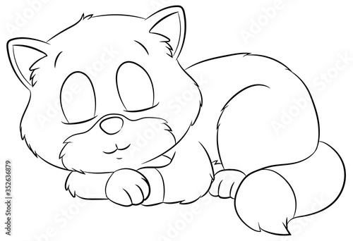 Niedliche schlafende Katze - Vektor-Illustration