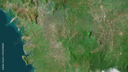 Northern, Sierra Leone - outlined. Satellite