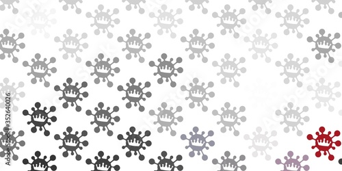 Light gray vector pattern with coronavirus elements.