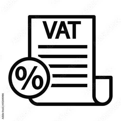 VAT taxes outline vector icon. Value Added Tax simple line illustration sign. inear style sign for mobile 
concept and web design.