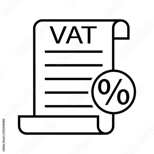 VAT taxes outline vector icon. Value Added Tax simple line illustration sign. inear style sign for mobile 
concept and web design.