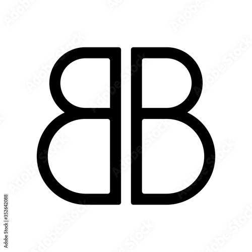 B outline icon. Symbol, logo illustration for mobile concept and web design.