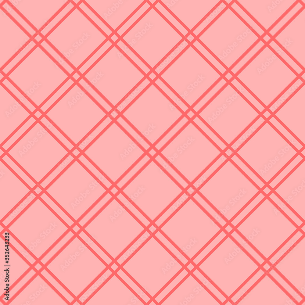 Seamless vector plaid pattern with diagonal stripes. Simple design for wallpaper, fabric, textile, wrapping.