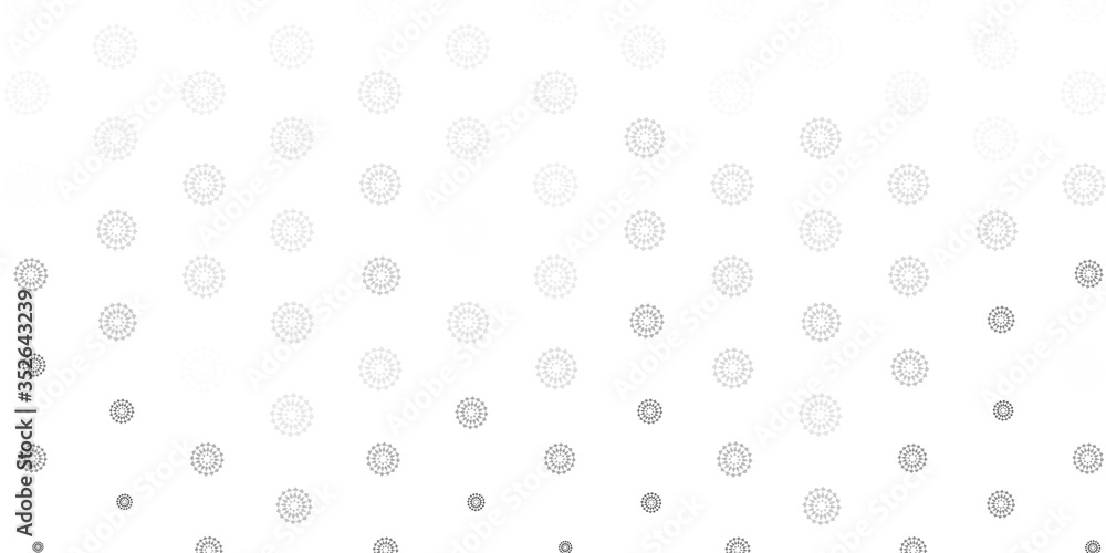 Light gray vector doodle pattern with flowers.