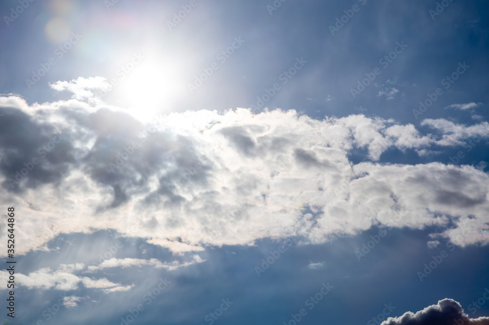 Blue sky with white clouds, background